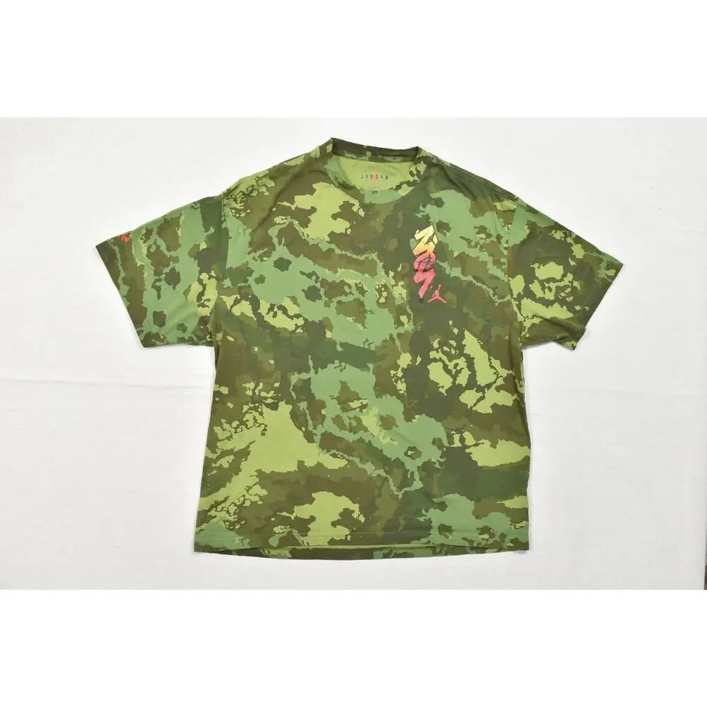 Jordan Zion Williamson Bayou Boys Camo T-Shirt Green Mens Size XL Extra Large
